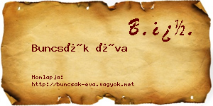 Buncsák Éva névjegykártya