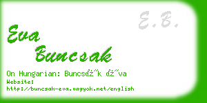 eva buncsak business card